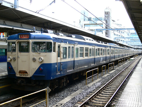 2006-11-12 JR千葉駅停車中の113系マリ102編成普通安房鴨川行き（外房線経由）
