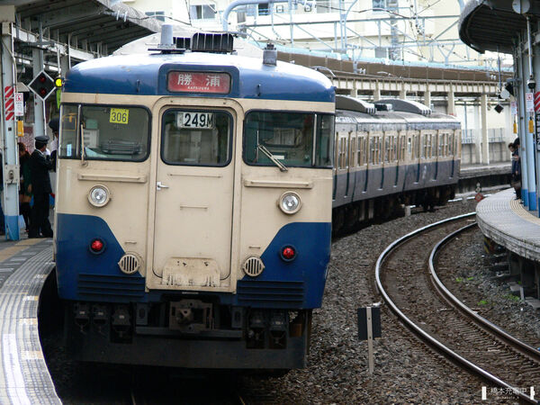 2006-11-12 JR外房線大網駅に停車中の113系マリ306編成（千葉方）
