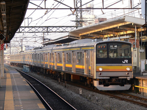 2006-01-30 南武線尻手駅を発車する205系ナハ6編成